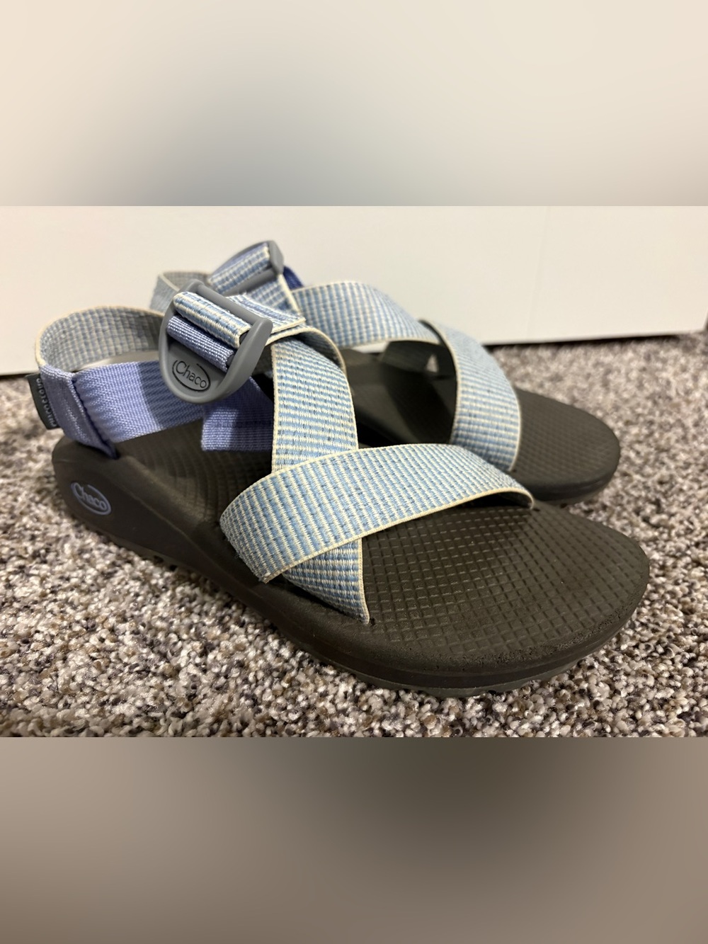 Chaco Women's Mega Z Cloud Sandals - Pale Blue and Cream - Picture 2 of 7